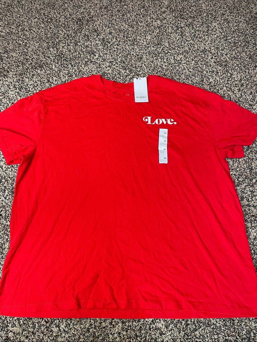 Goodfellow & Co. Cotton Red Graphic Love Tee Shirt Size XXL | NWT